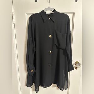 Zara oversized button up tunic with special gold buttons